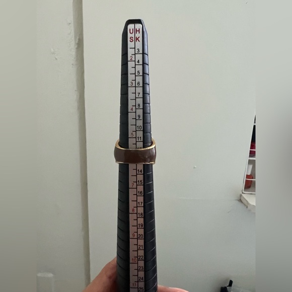 Fashion Jewelry Enamel Taupe Citrine Orange CZ Glass Cocktail Fashion Ring 6 - Picture 3 of 5